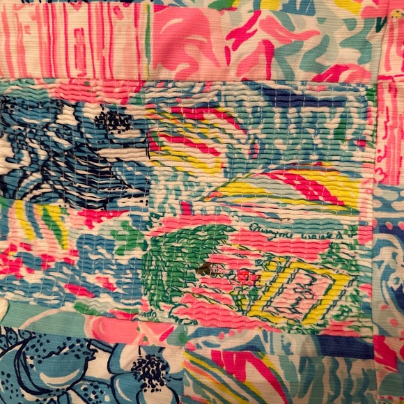 EUC. Lilly Pulitzer Jesse Romper, Pop Up Summer Remix Patchwork. Size 16 - Picture 6 of 9